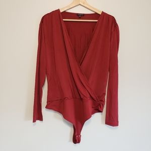 NWOT Dynamite Long Sleeve Slinky Wrap Bodysuit